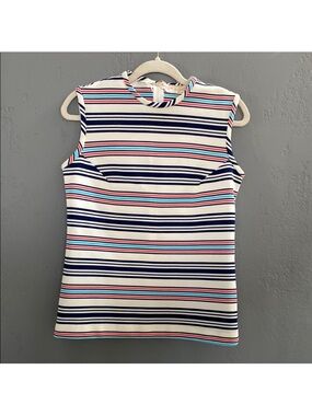 Vintage Center Stage 70's Style Striped Sleeveless Top Retro